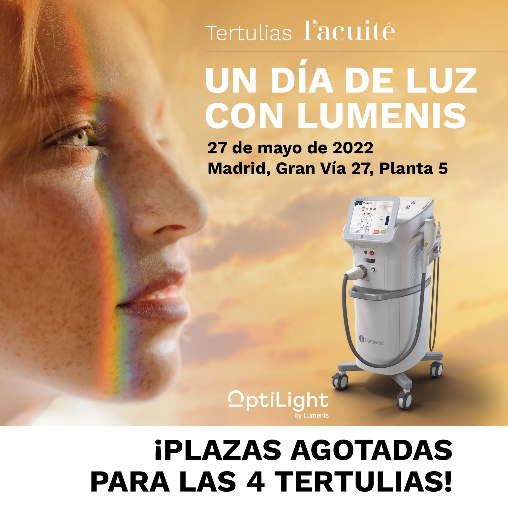 50 oftalmólogos entre tertulianos y asistentes se reúnen el viernes 27 de mayo en Madrid para hablar de la tecnología IPL de Lumenis